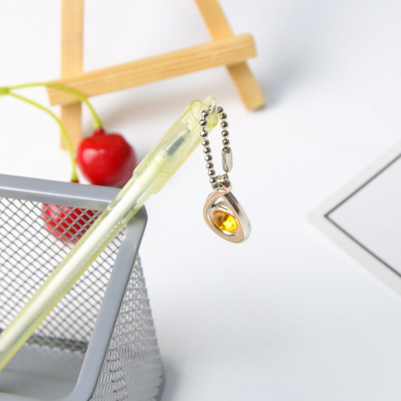 Wholesale Plastic Water Drop Gemstone Pendant Ballpoint Pen